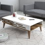 Hanah Home Valensiya Mesa de Centro Nogal y Blanco